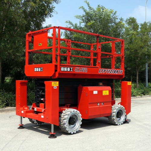 CFPT1218RTE – Rough Terrain Scissor Lifts With Outriggers