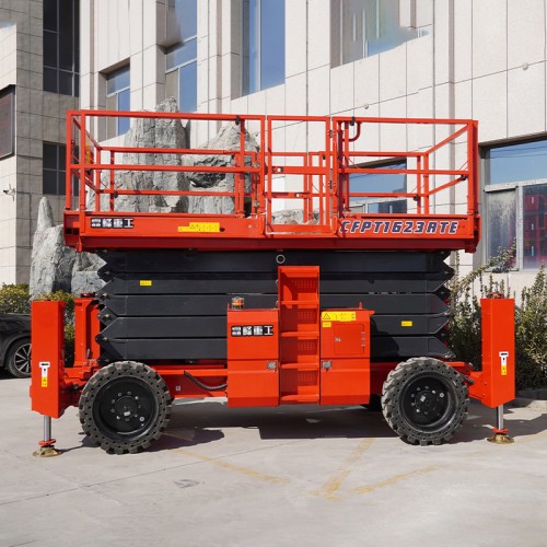 CFPT1623RTE – Rough Terrain Scissor Lifts With Outriggers